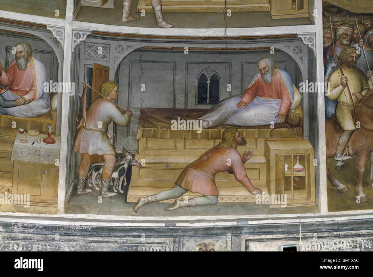 Esau kommt zurück von der Jagd von Szenen aus dem alten Testament von Giusto de' Menabuoi Fresko (Circa 1320? 1391) Italien Stockfoto