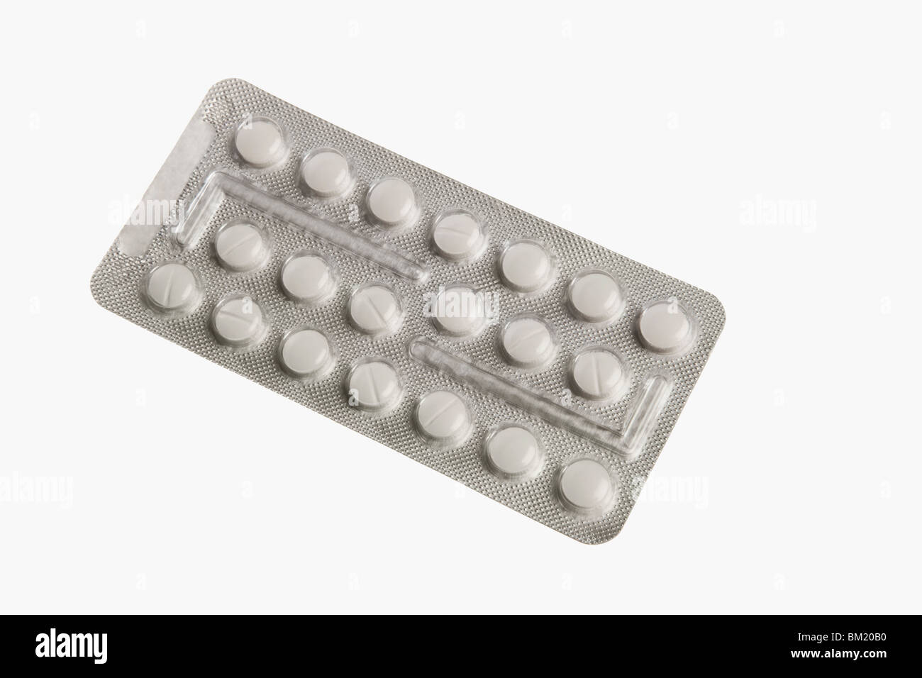 Nahaufnahme einer Blisterverpackung Pillen Stockfoto