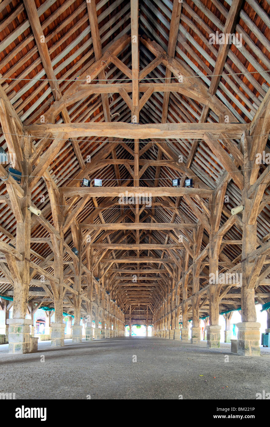 17. Jahrhundert Markt Hall, Stadt von Questembert, überweisen von Morbihan, Bretagne, Frankreich Stockfoto