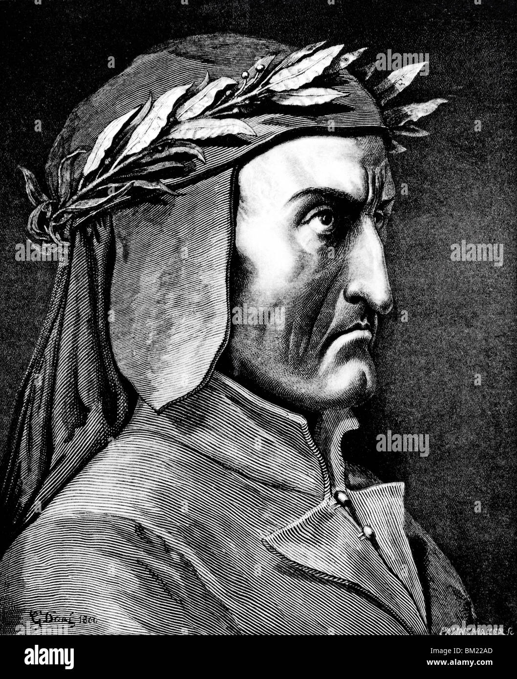 Dante Alighieri Dramatiker Autor Schriftsteller Dichter Porträt Stockfoto