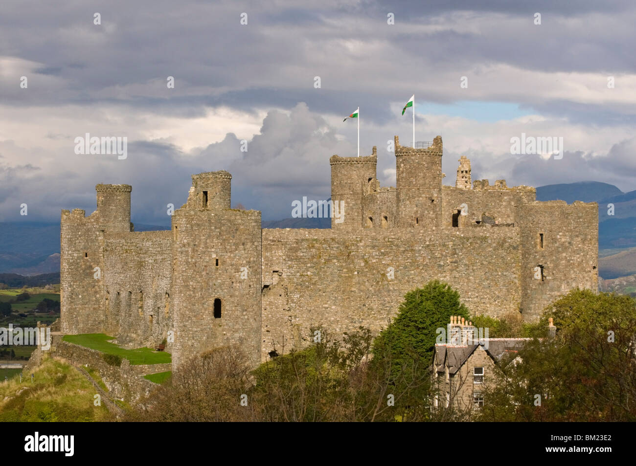 Harlech Castle, UNESCO-Weltkulturerbe, Gwynedd, Wales, Vereinigtes Königreich, Europa Stockfoto