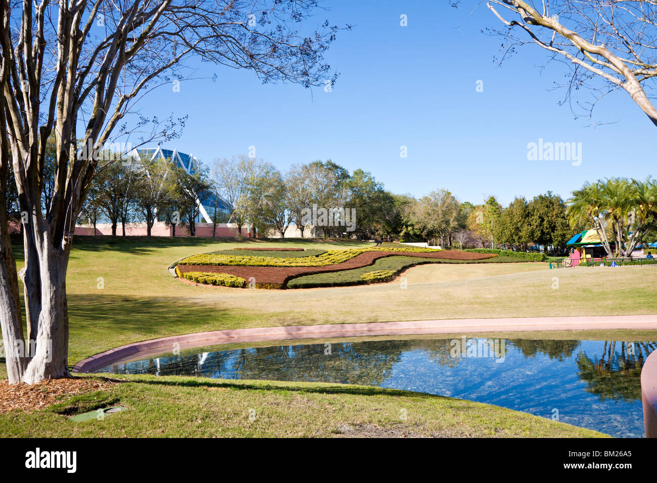 Kissimmee, FL - Jan 2009 - dekorative Landschaftsbau im Walt Disney World Epcot Center in Kissimmee Orlando, Florida Stockfoto