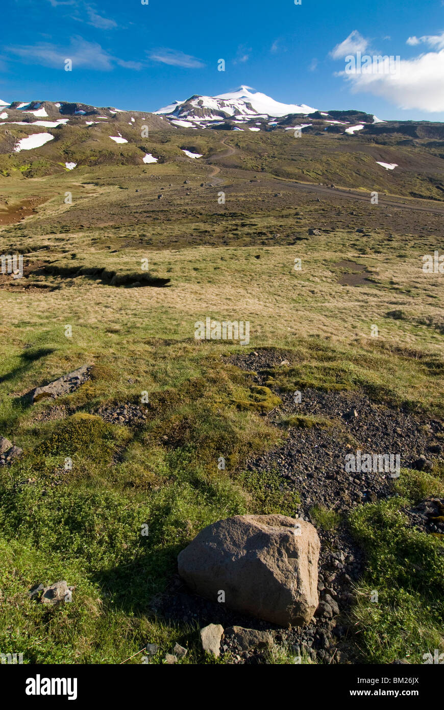 Bergkulisse der Polarregionen Snaefellsjökull Nationalpark, Island, Stockfoto