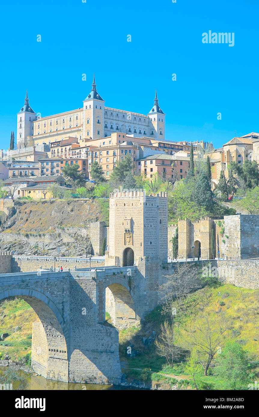 Historische Stadt und Brücke, Toledo, UNESCO-Weltkulturerbe, Kastilien-La Mancha, Spanien Stockfoto