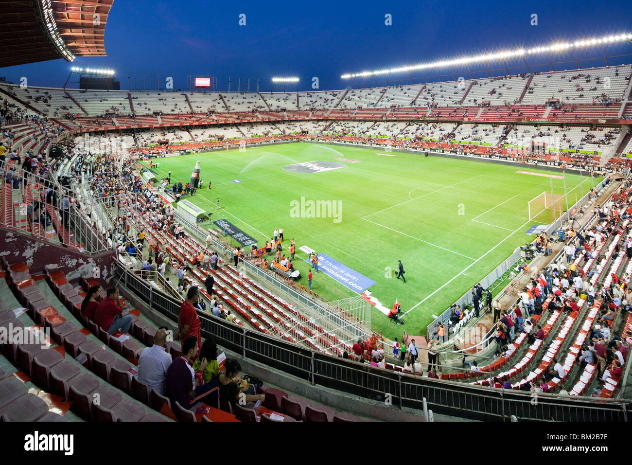 Blick auf Sanchez Pizjuan Stadion vor einem Spiel Stockfoto