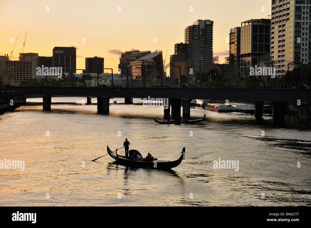 Gondel am Yarra River, Melbourne, Victoria Stockfoto
