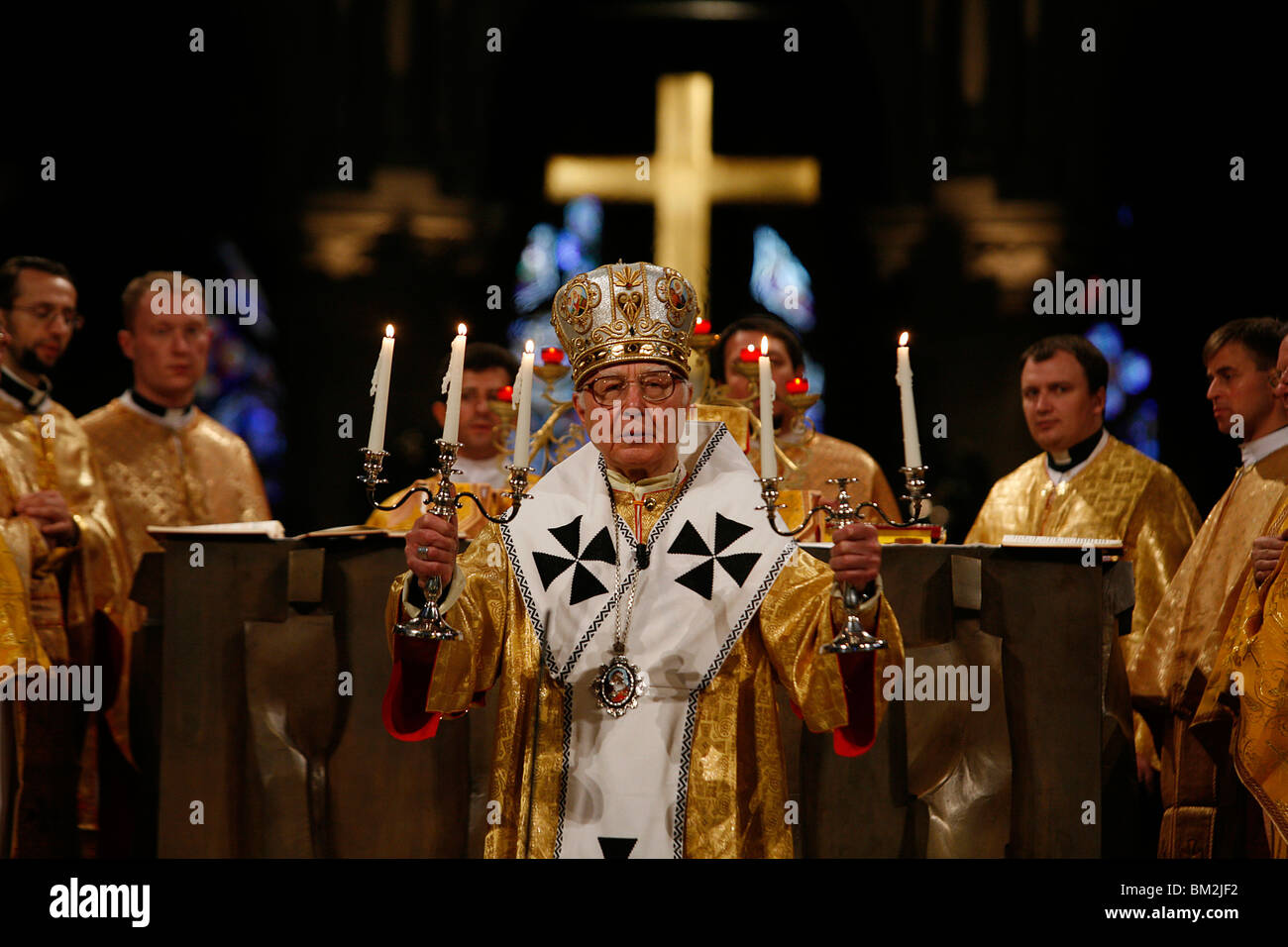 Melkitischen (griechisch-katholischen) Liturgie in der Kathedrale von Paris, Paris, Frankreich Stockfoto