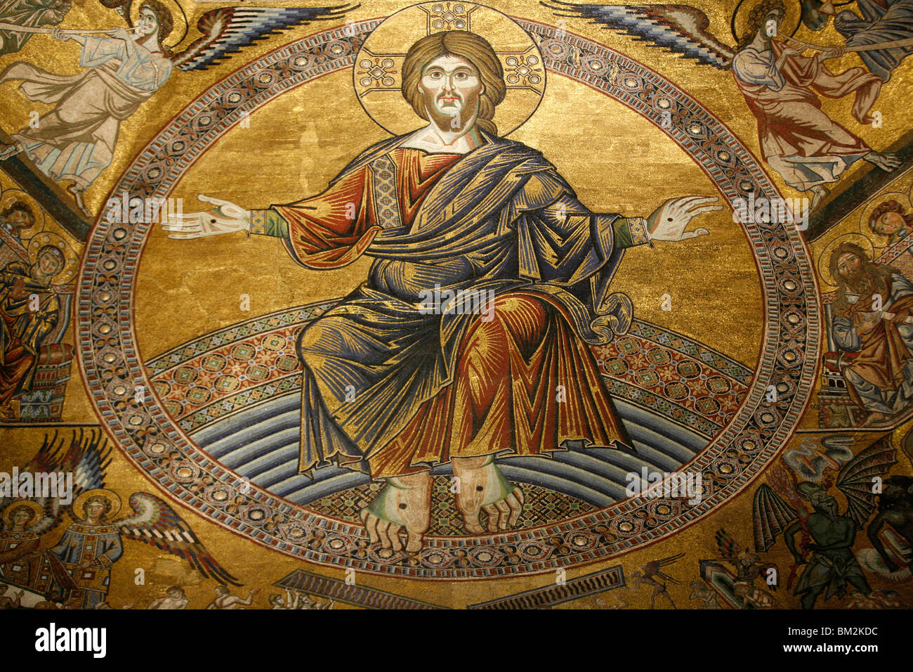 Mosaiken mit dem Endgericht, Baptisterium, Duomo Florenz, Toskana, Italien Stockfoto