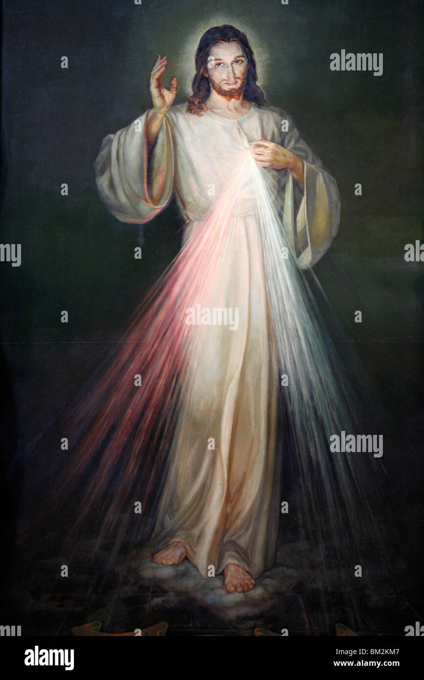 Jesus der Barmherzigkeit Malerei in San Spirito in Sassia Kirche, Rom, Latium, Italien Stockfoto