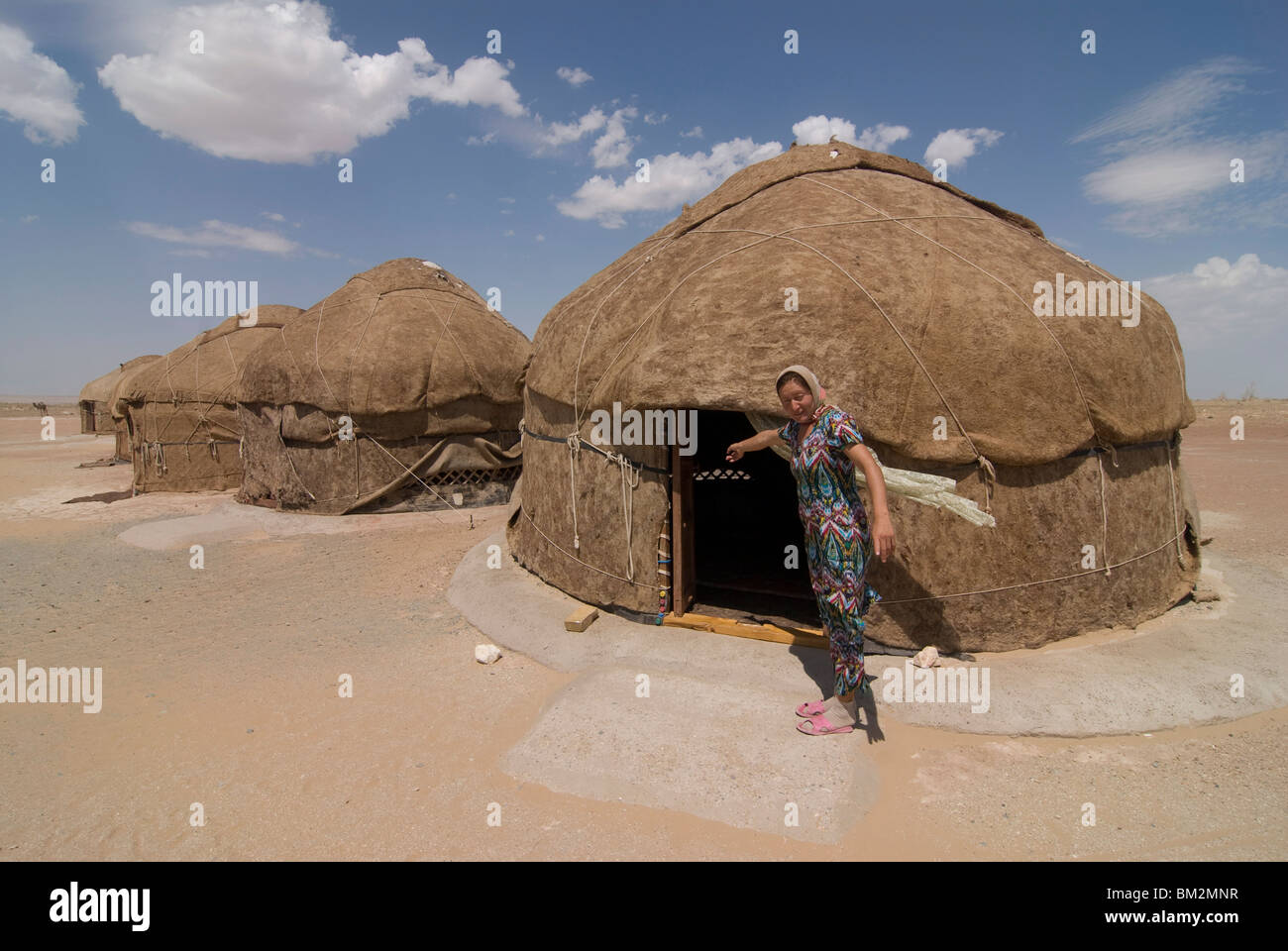 Ayaz Qala Yurt Camp, Karakalpakstan, Usbekistan Stockfoto