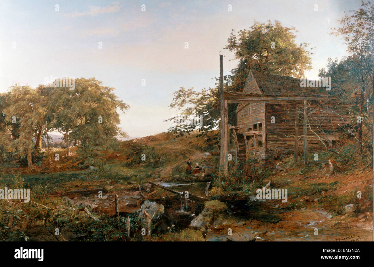 Wassermühle von Jasper Francis Cropsey Öl auf Leinwand (1823-1900) USA Pennsylvania Philadelphia David David Galerie 1849 Stockfoto