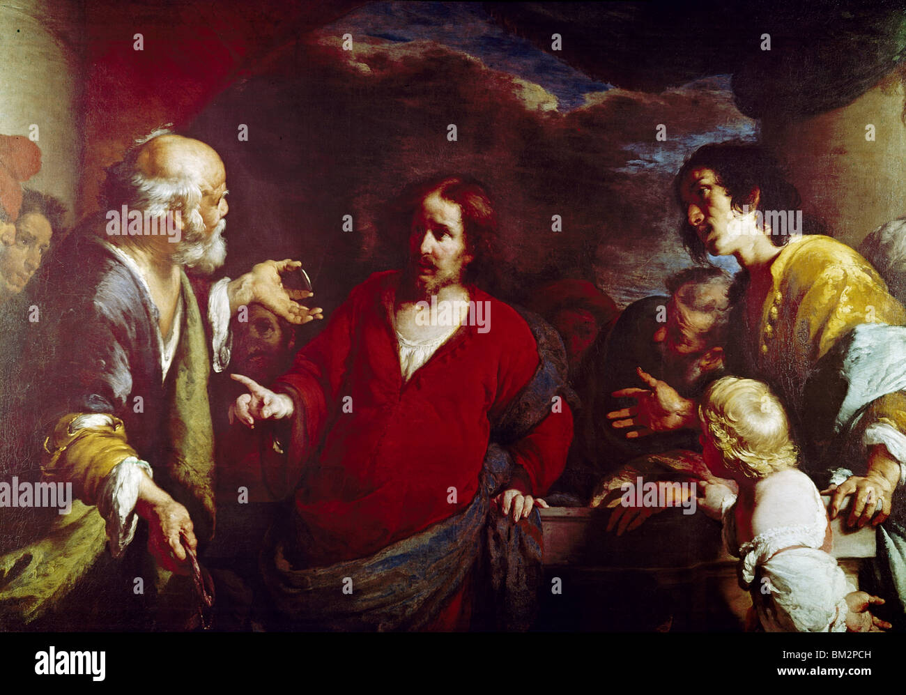 Tribut-Geld von Bernardo Strozzi, (1581-1644), Schweden, Stockholm, Nationalmuseum der schönen Künste Stockfoto