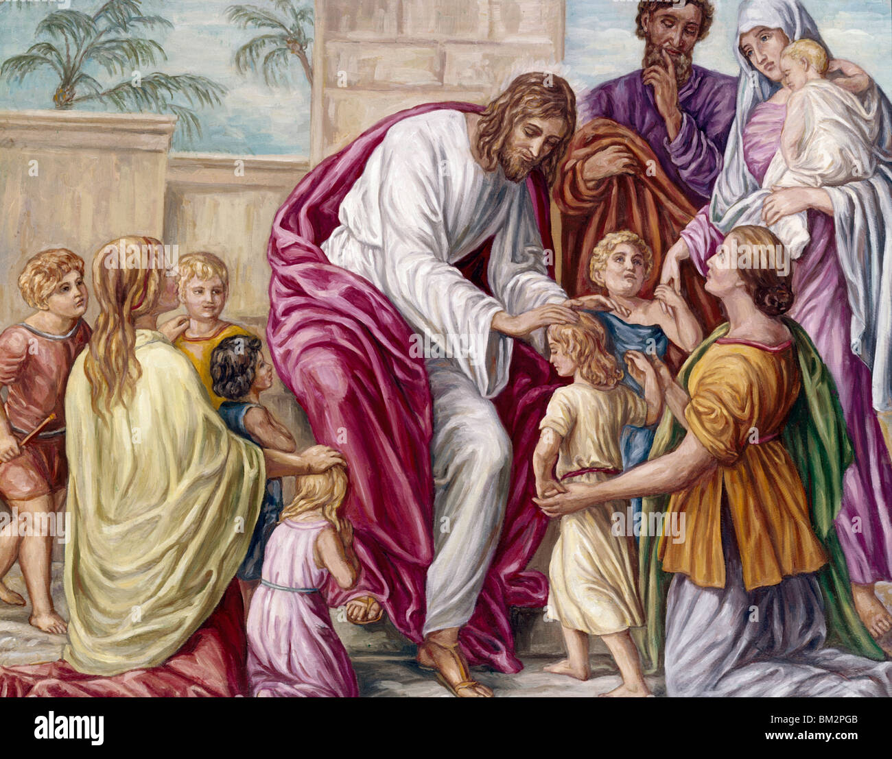 Jesus und die Kinder von Julius Schnorr von Carolsfeld, (1794-1872) Stockfoto