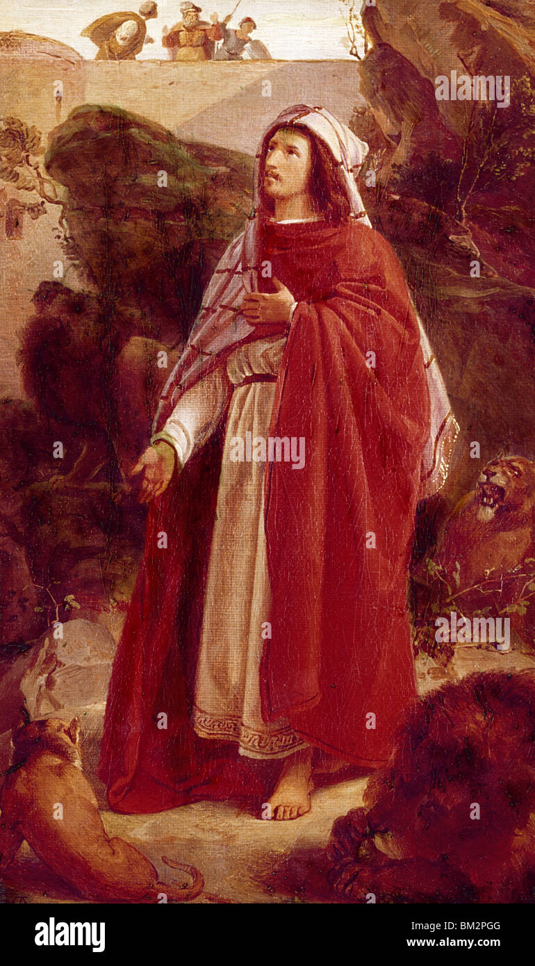 Daniel in der Löwengrube von Alfred Rethel (1816-1859) Stockfoto