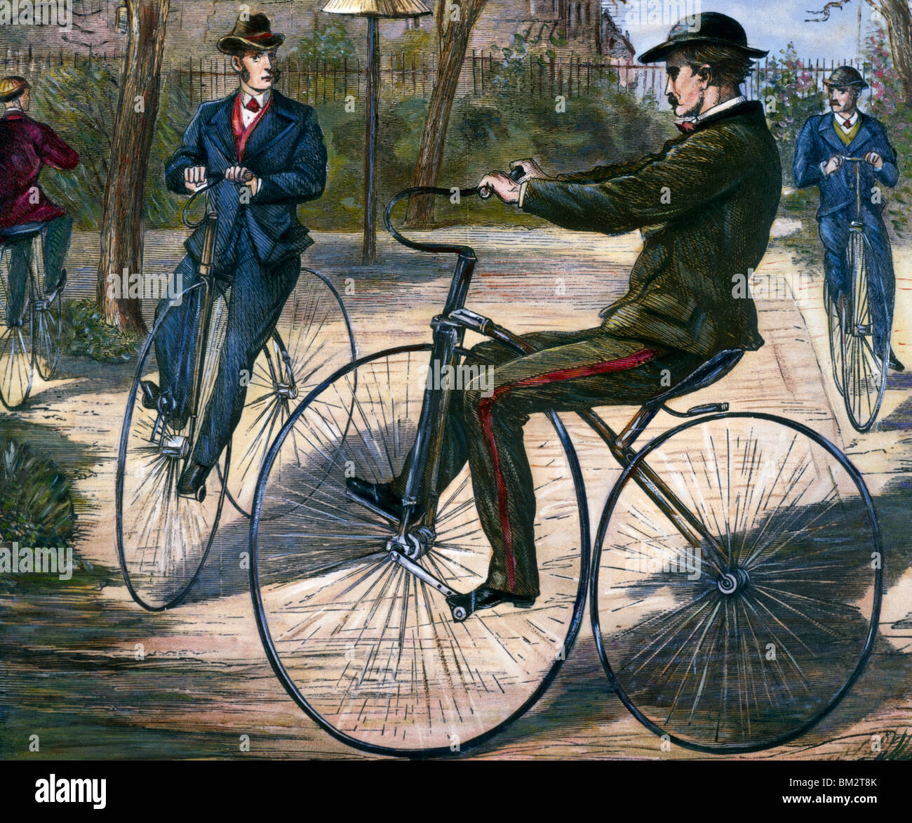 Radfahrer, unbekannter Künstler, Lithographie, 1875, 19. Jahrhundert Stockfoto