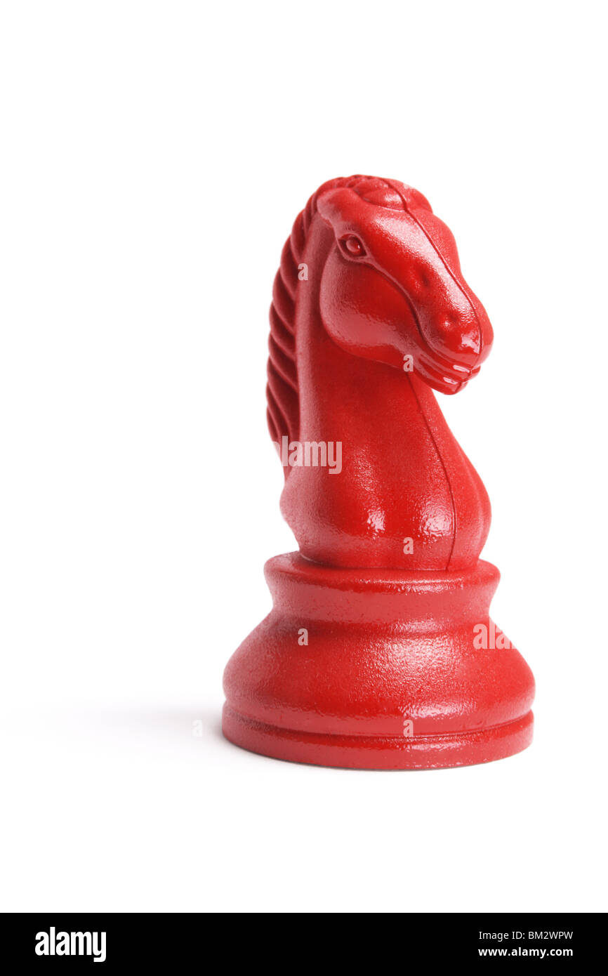 Roter Ritter Schachfigur Stockfoto