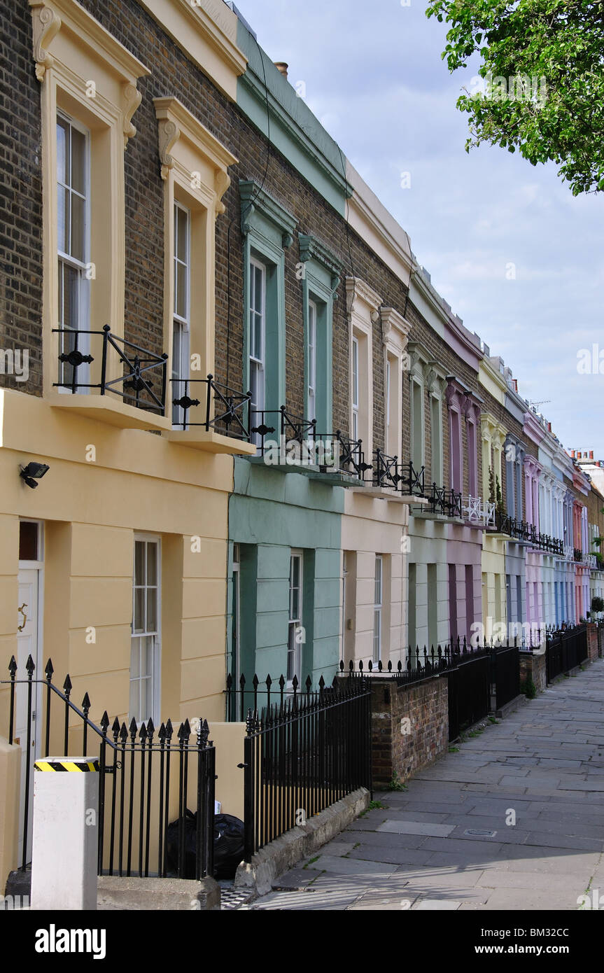 Bunte Häuser, Hartland Road, Camden Town, London Borough of Camden, Greater London, England, Großbritannien Stockfoto