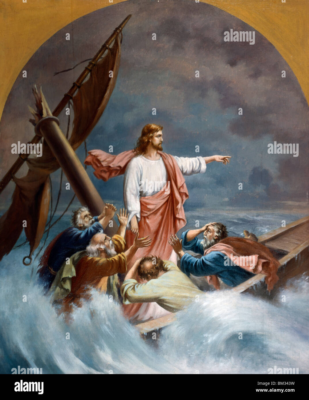 Christus, die Stillung des Tempes durch Anker Lund, (1840-1922) Stockfoto