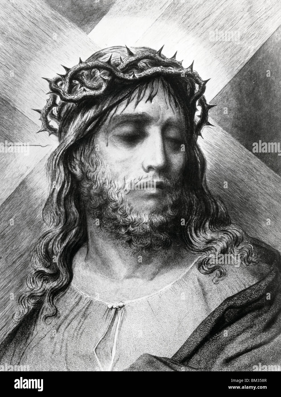 Krone aus Dornen, Gustave Dore (1832-1883 Französisch), Gravur, (1832-1883) Stockfoto