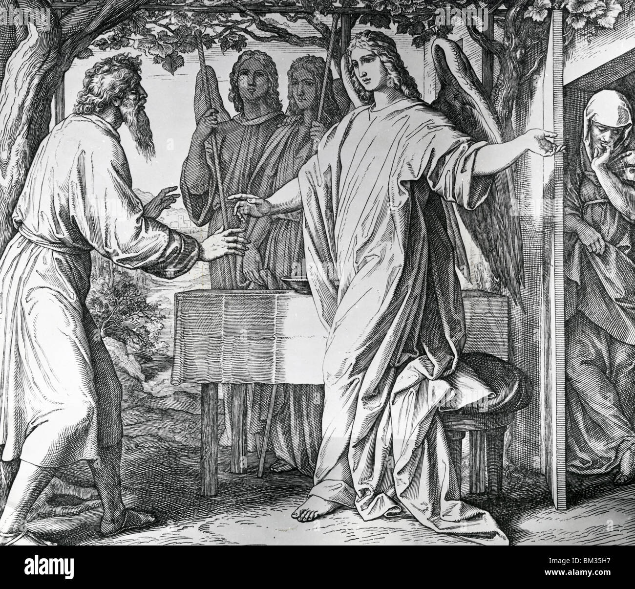 Abraham empfängt die Botschaft von Gott, dass er einen Sohn von Julius Schnorr von Carolsfeld, (1794-1872) müssen Stockfoto