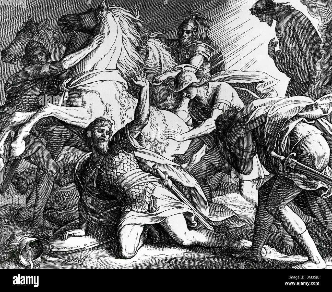 Bekehrung des Saulus von Julius Schnorr von Carolsfeld, Illustration, (1794-1872) Stockfoto