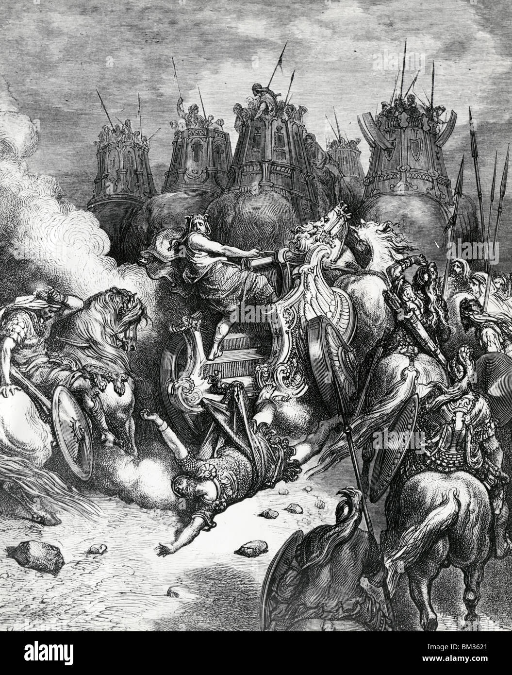 Antiochus gefällt in der Schlacht von Gustave Dore, Illustration, (1832-1883) Stockfoto