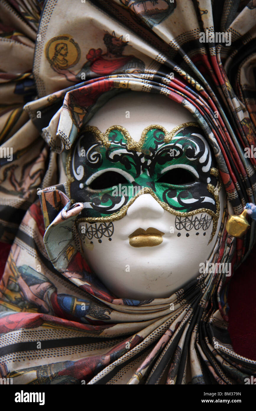 Karneval Masken Dispalyed zum Verkauf in einem Geschäft, Venedig, Italien, Europa Stockfoto