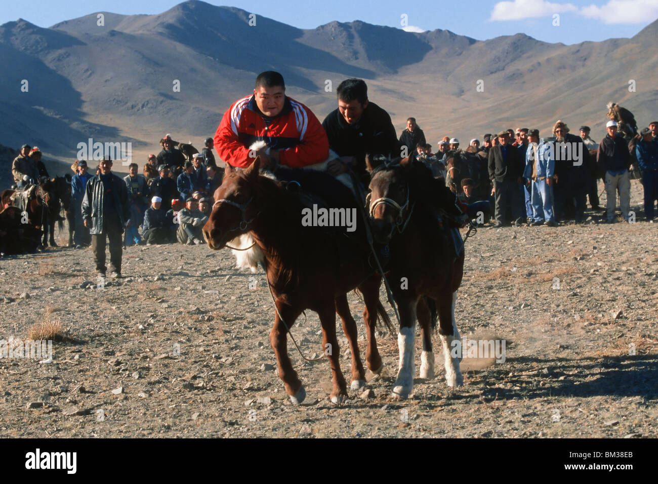 Mongolei-horsegame Stockfoto