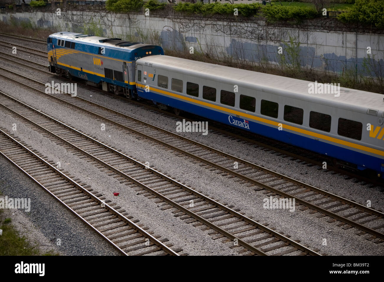 Via Rail Canada Zug verlässt Toronto Union Station Stockfoto