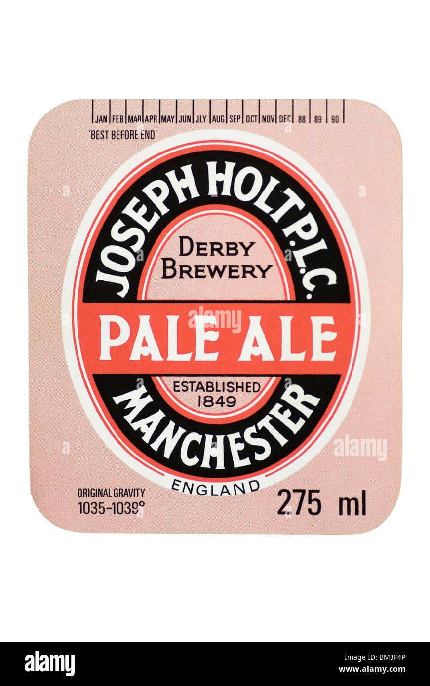 Joseph Holt Pale Ale-Flaschen-Etikett - ca. 1988-1990. Stockfoto