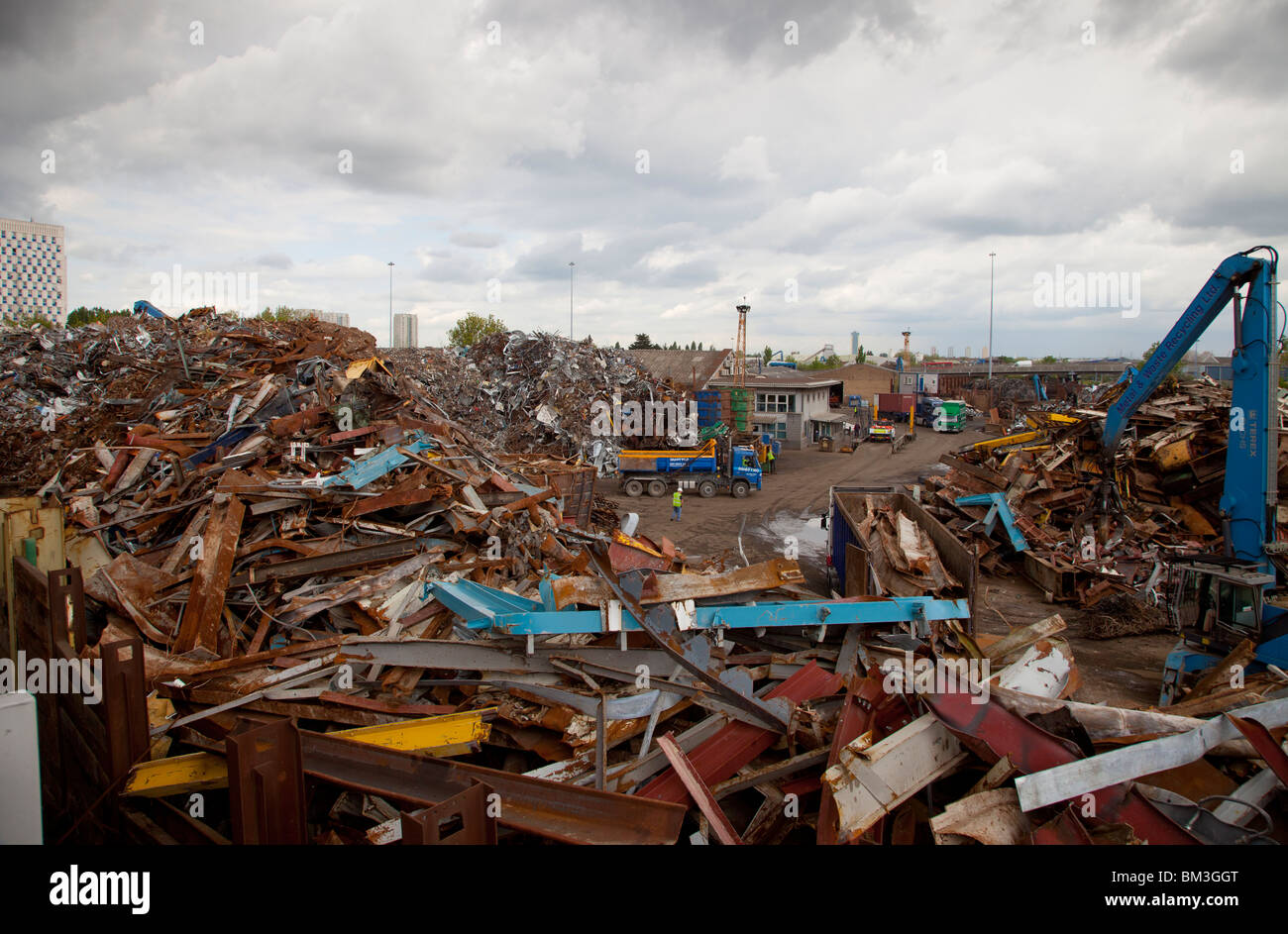 Metall Abfall recycling-Anlage in Nord-London. UK Stockfoto