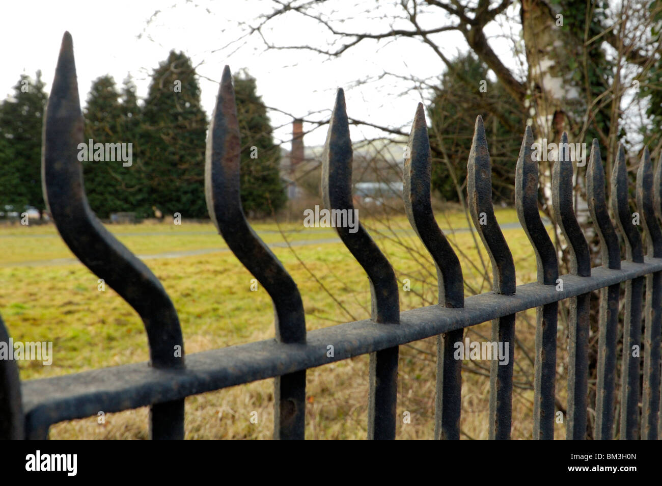 Krummen Geländer Stockfoto