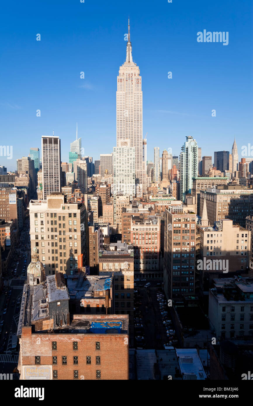 Vereinigte Staaten von Amerika, New York, New York City, Manhattan, Midtown Manhattan und das Empire State Building Stockfoto
