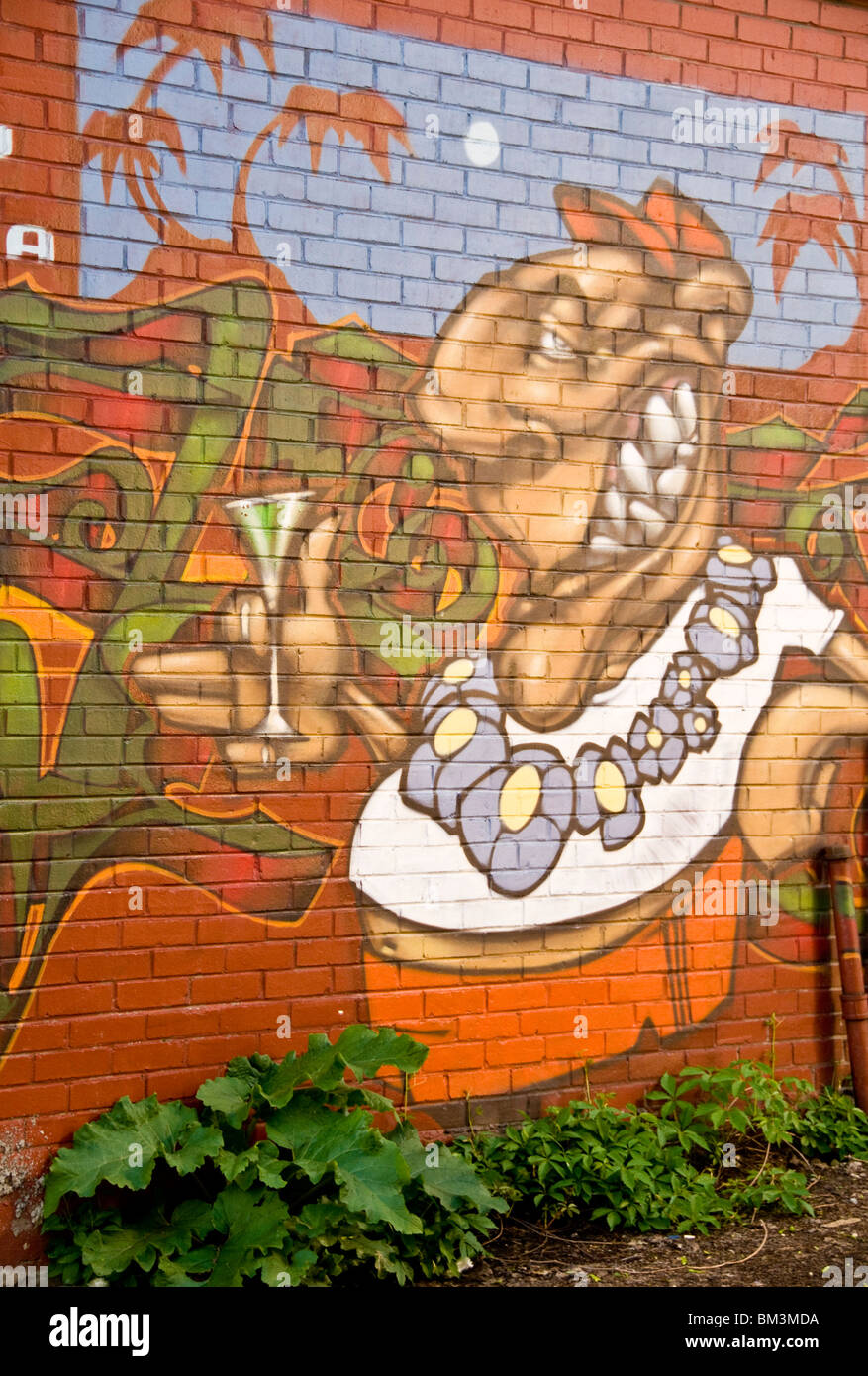 Wandmalerei Plateau Mont-Royal Stockfoto