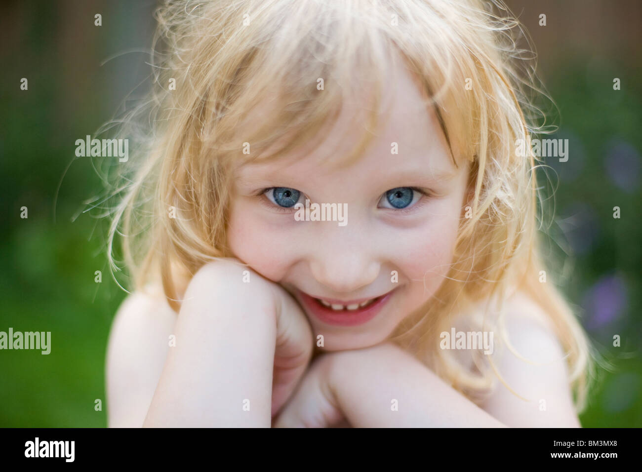 Porträt von glücklichen 4 jährige Mädchen Stockfoto