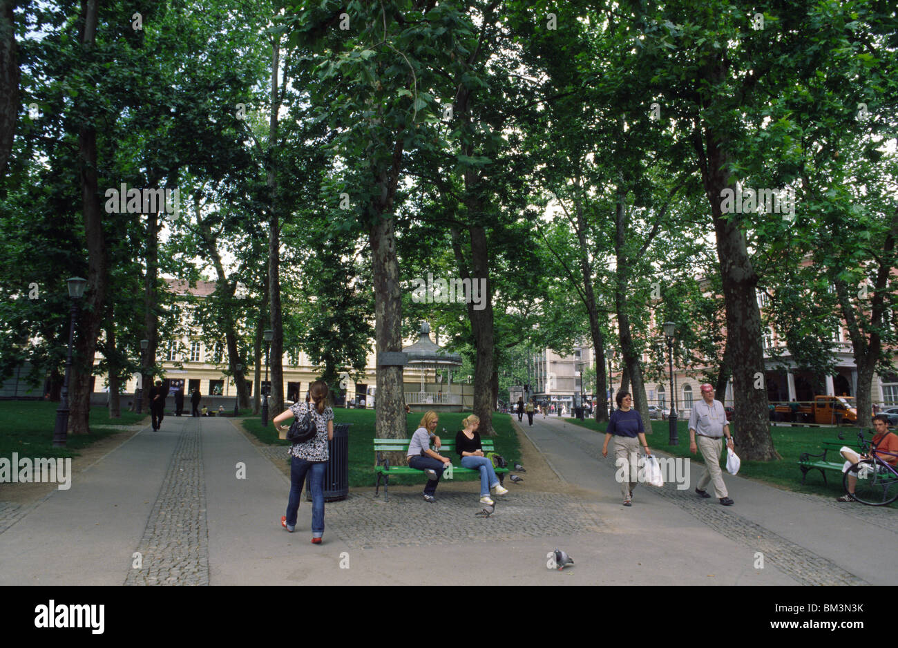 Ljubljana, Slowenien, 15. Juni 2009 - Park. Stockfoto