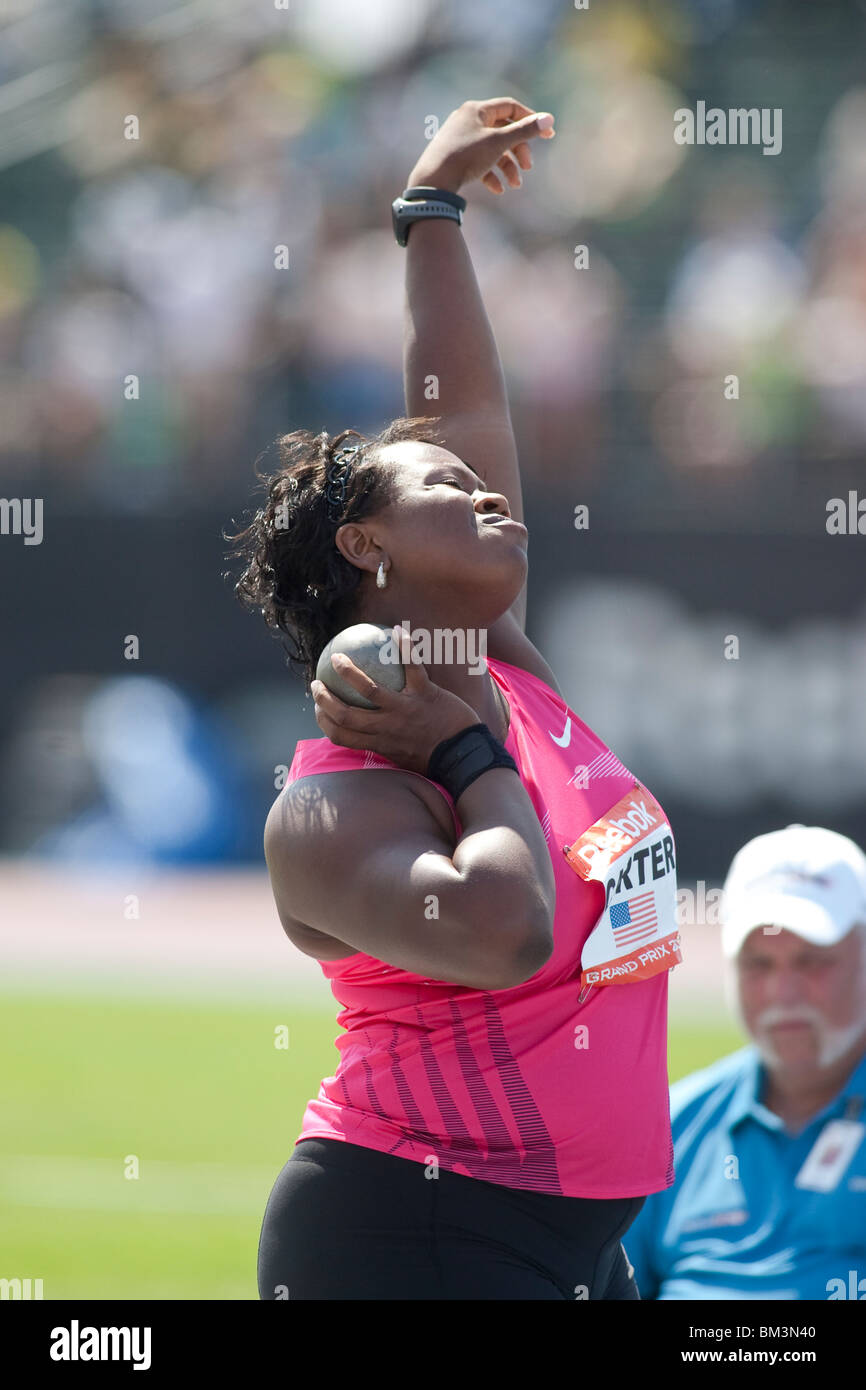 Michelle Carter (USA) Gewinner des Kugelstoß beim 2009 Reebok Grand Prix Leichtathletik -Wettbewerb der Frauen. Stockfoto