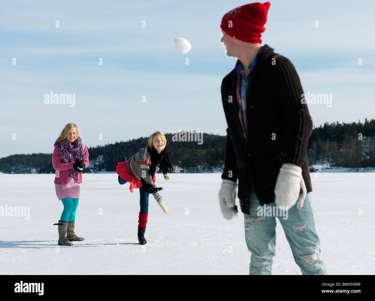 2 Freunde/Brüder - Schneekugel Schnee