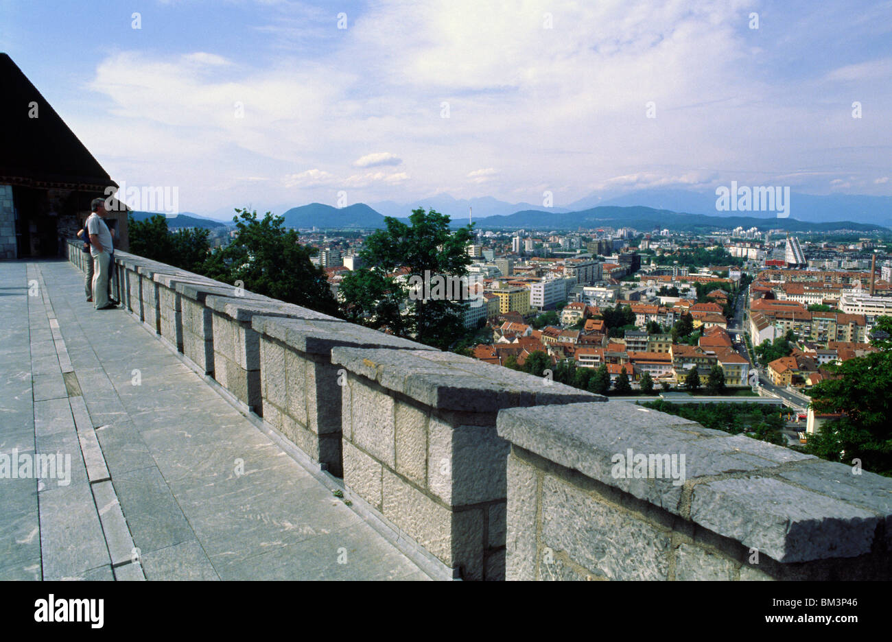 Ljubljana, Slowenien, 15. Juni 2009--Blick auf die Stadt von der Burg. Stockfoto