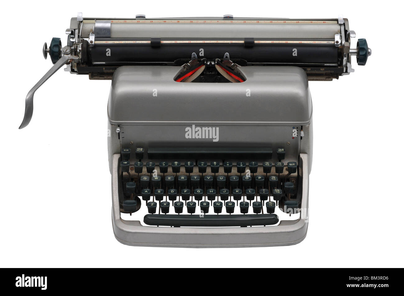 Schreibmaschine, Schreibmaschinen auf "weißen Hintergrund" Stockfoto