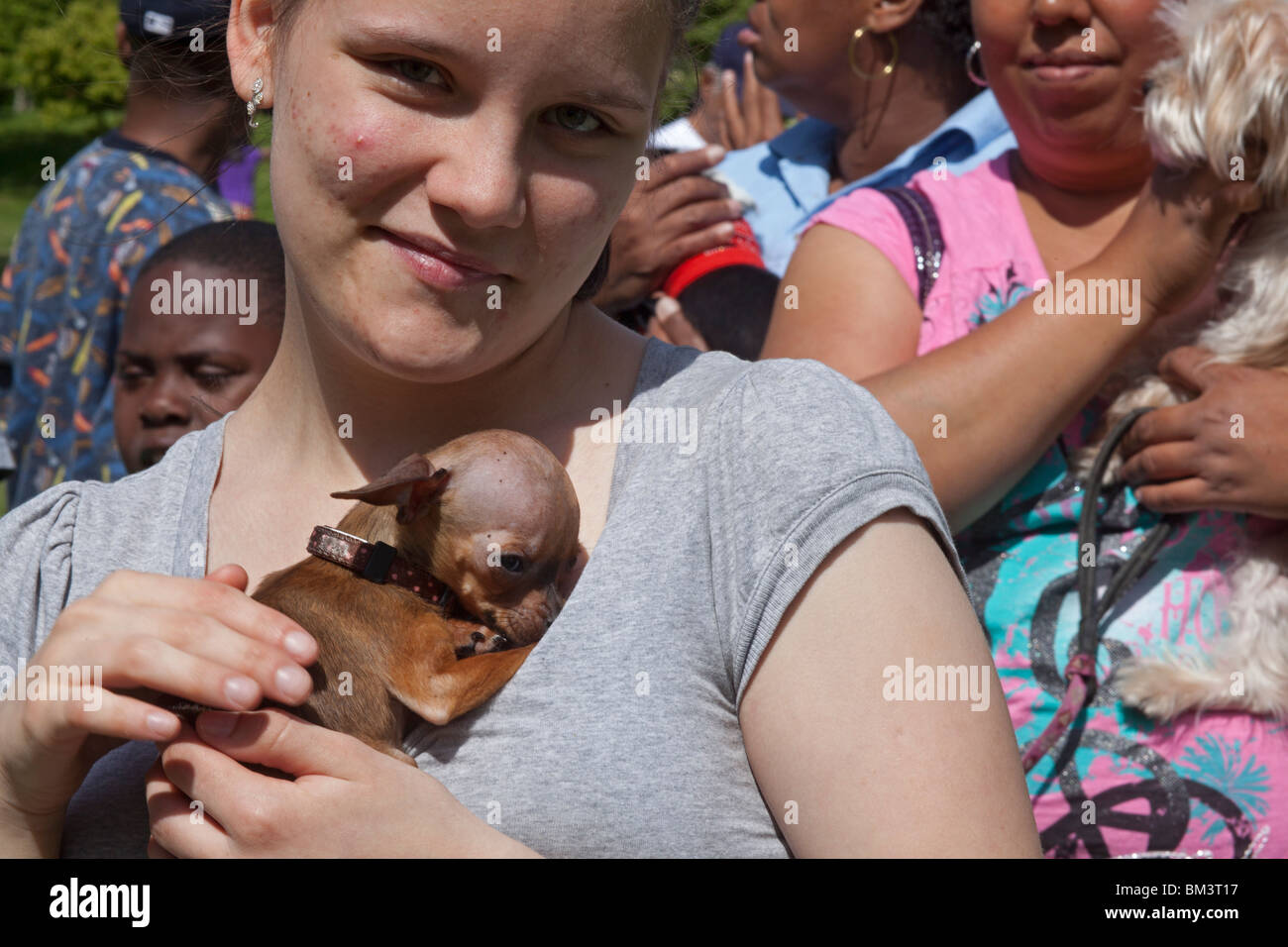 Humane Society Impfung Klinik für Haustiere von Menschen mit niedrigem Einkommen Stockfoto
