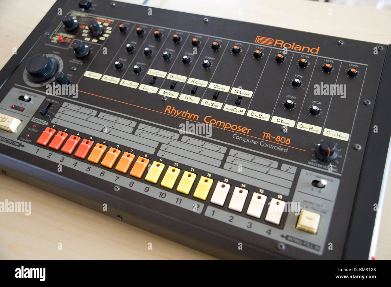 Der Roland TR-808-analoge Drum-machine Stockfoto
