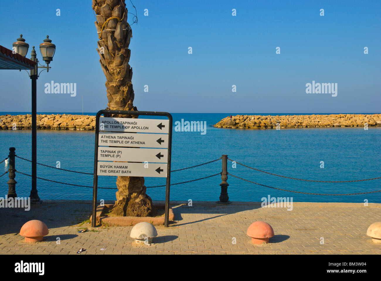Hafen von Side mediterranen Küste Anatolien Türkei Asien Stockfoto