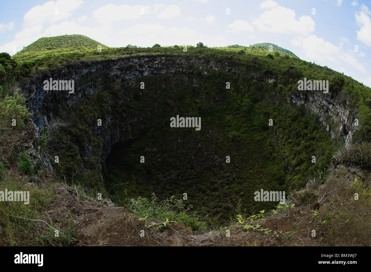 Vulkankrater, Santa Cruz Island, Galapagos-Inseln, Ecuador Stockfoto