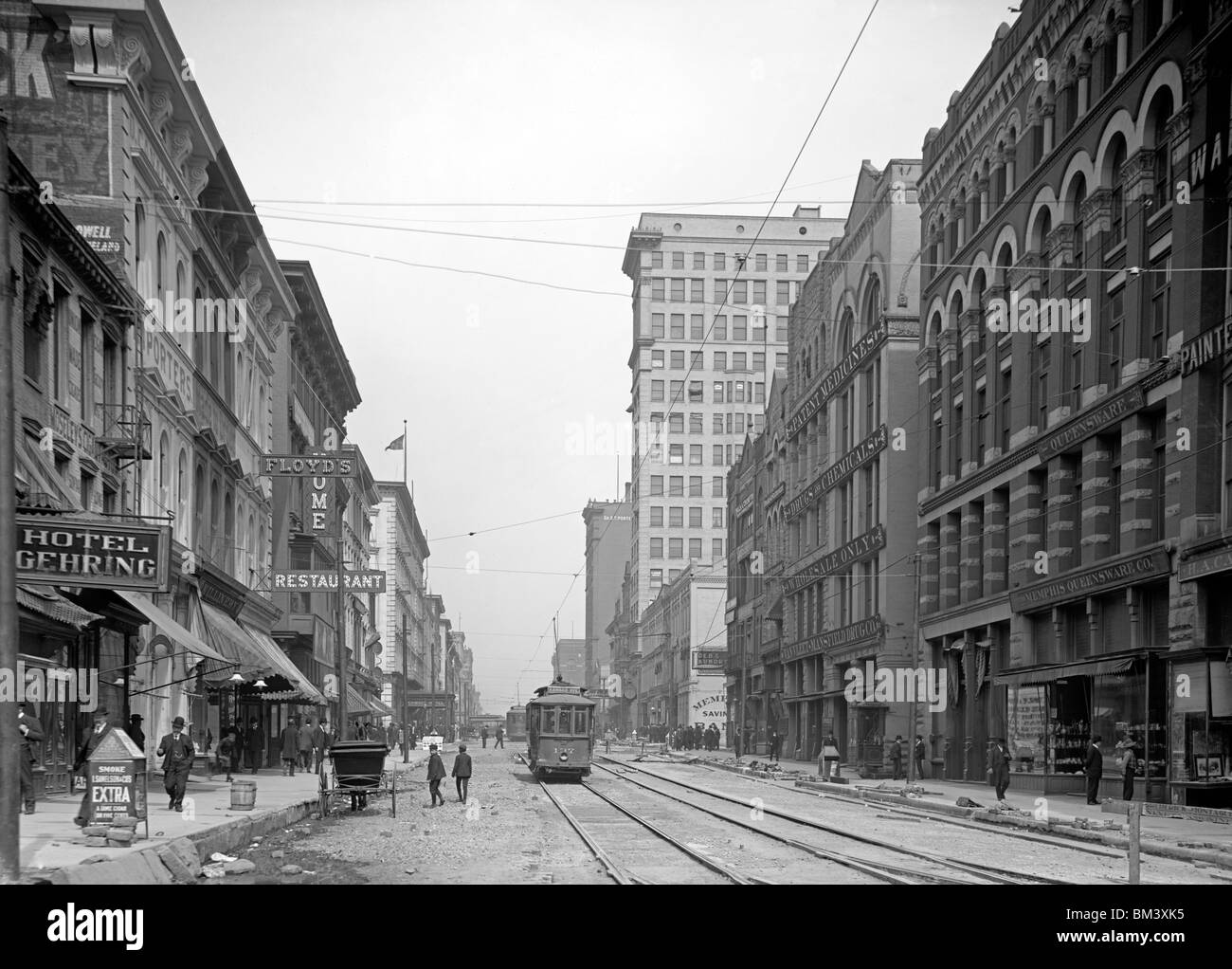 Main Street an der Union Street, Memphis, Tennessee, 1906 Stockfoto