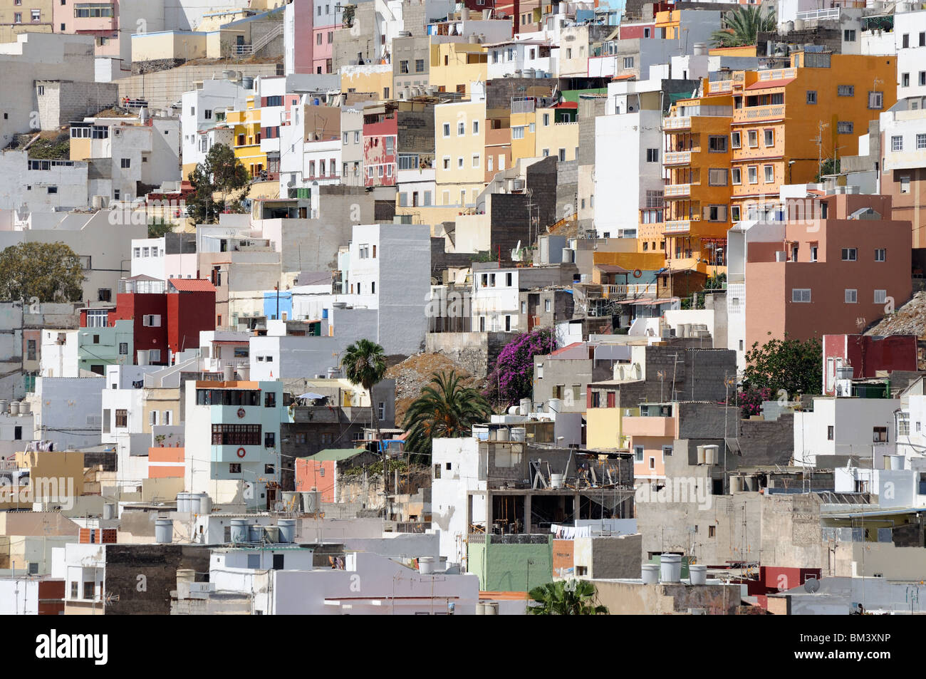 Bunten Häuser in der spanischen Stadt Stockfoto