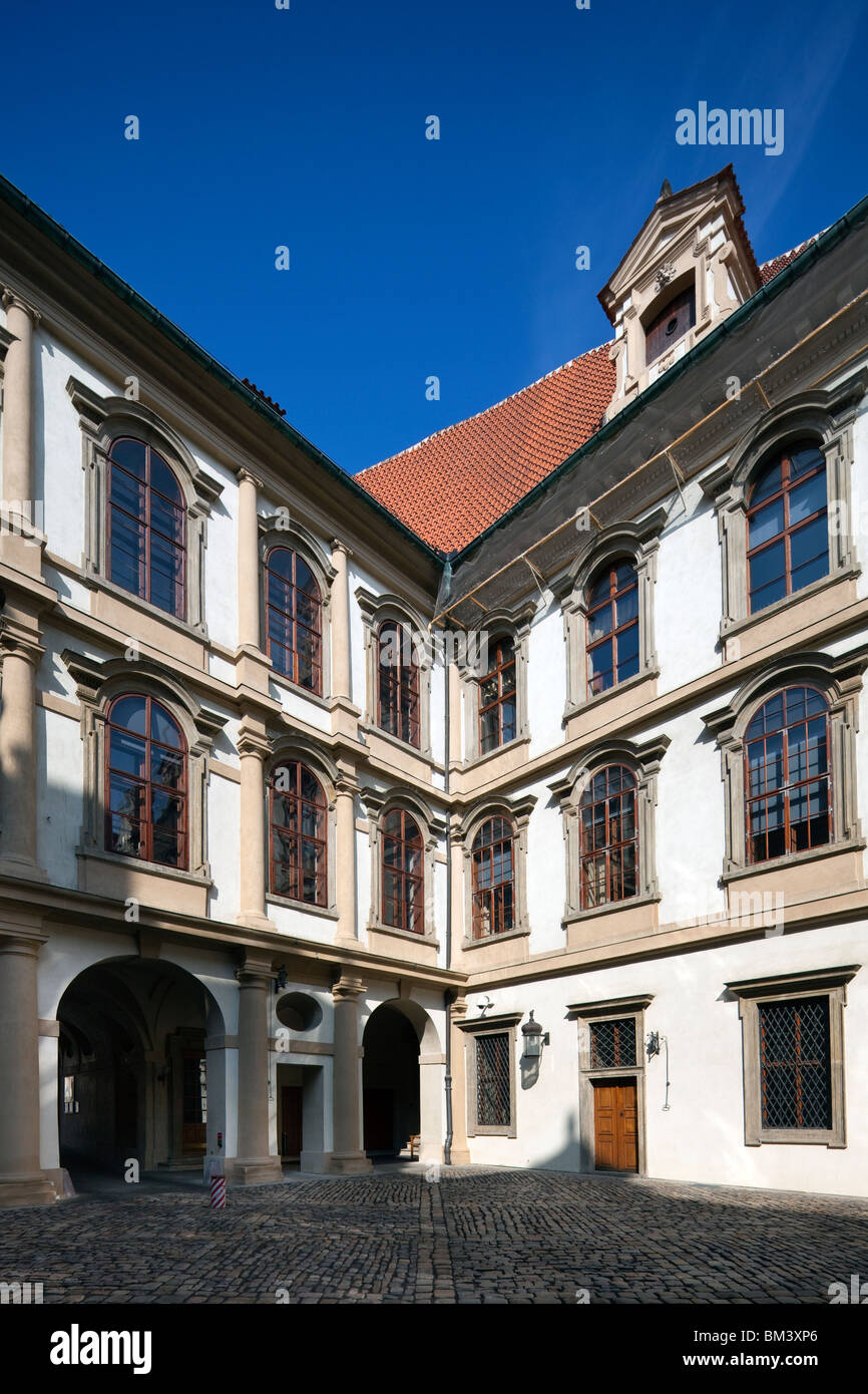 Hof von Wallenstein Palast, kleinen Viertel, Prag, Tschechische Republik Stockfoto