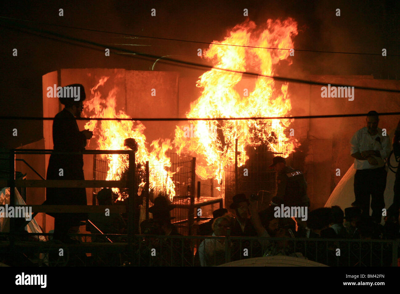 Israel, Berg Meron, Hillula (Feiertag) für Rabbi Simeon bar Yohai Lag Baomer Stockfoto