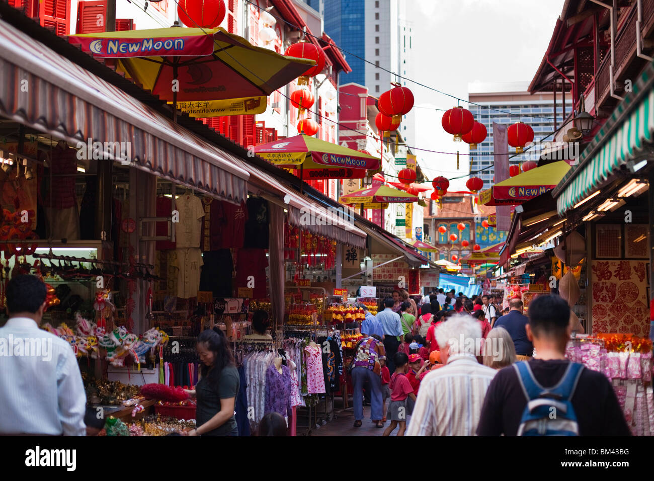 Nachtmarkt am Trengganu Street, Chinatown, Singapur Stockfoto