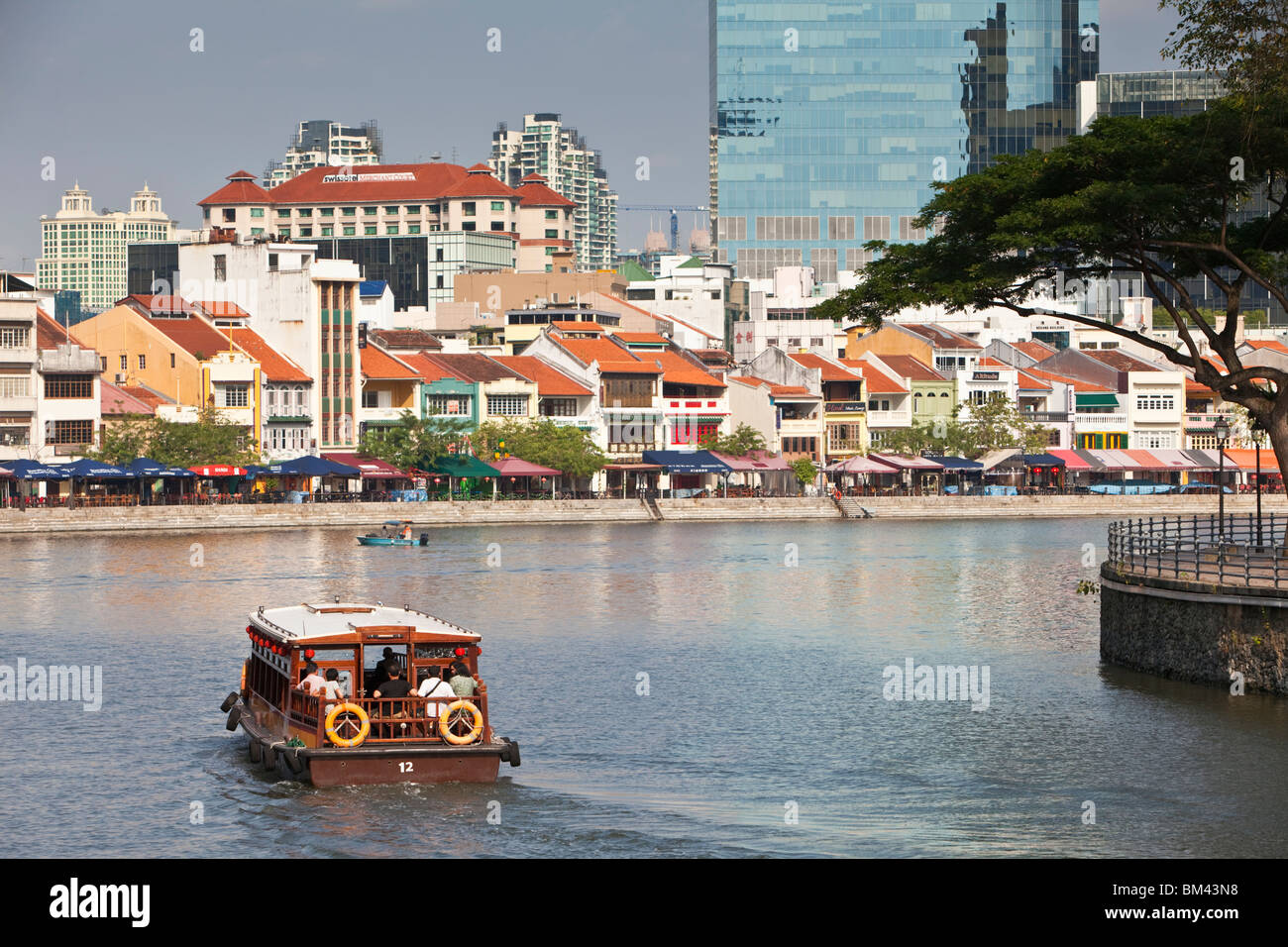 Boat Quay - eine beliebte Bar und Restaurant Bezirk, Singapur Stockfoto